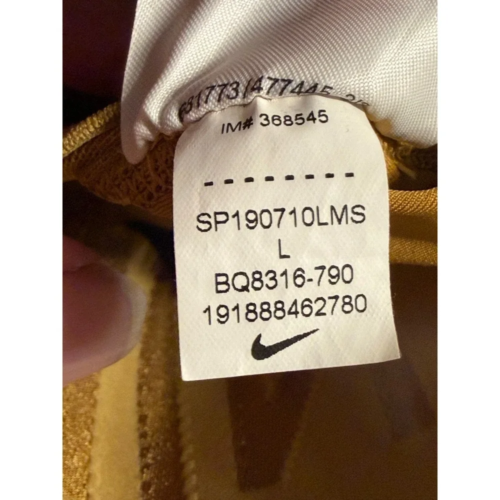 Nike Pro Dri-FIT Graphic Cropped Tank Top Yellow Gold Size L